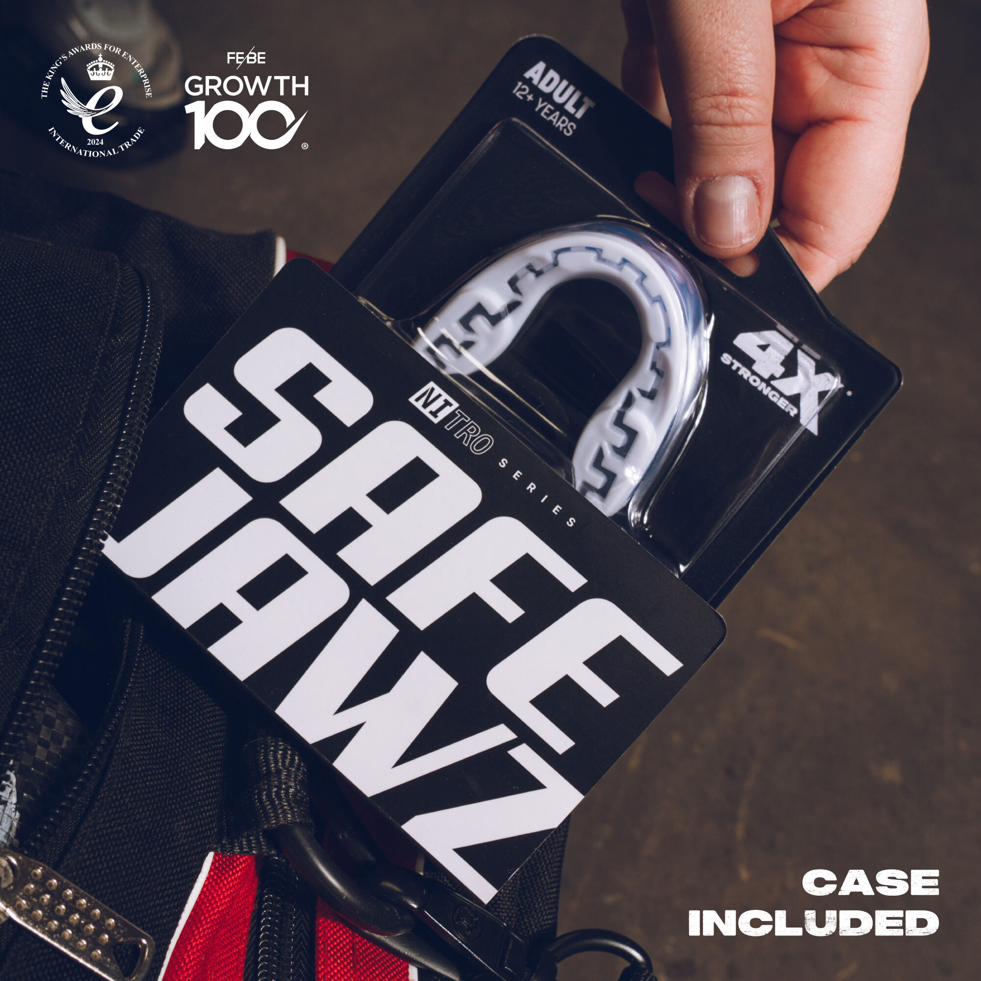 SAFEJAWZ Nitro-serie zelffit sportmondbeschermer voor volwassenen 6/7