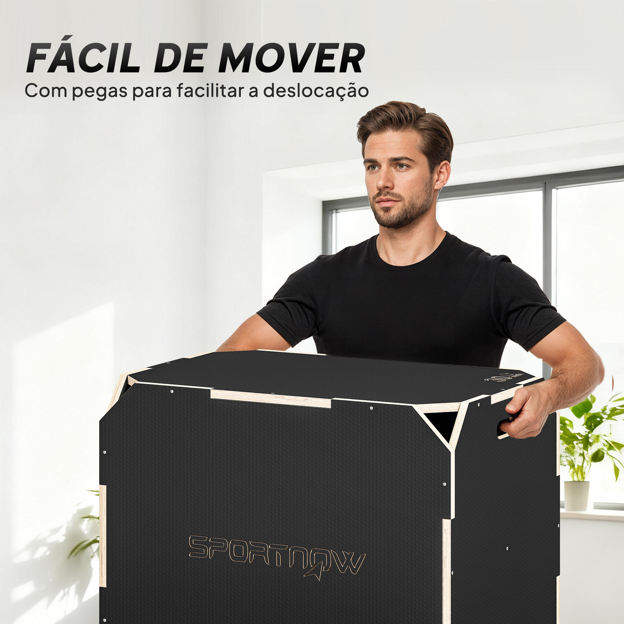 Cajón Pliométrico SPORTNOW 76x61x51 cm Negro 7/7