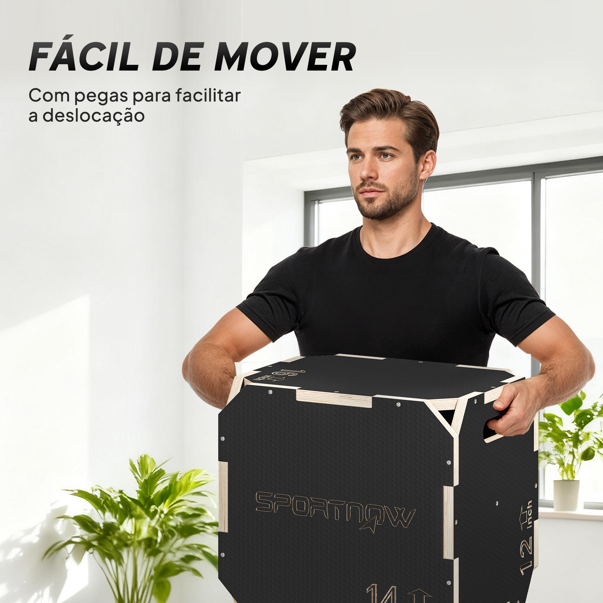 Cajón Pliométrico SPORTNOW 41x36x31 cm Negro 7/7