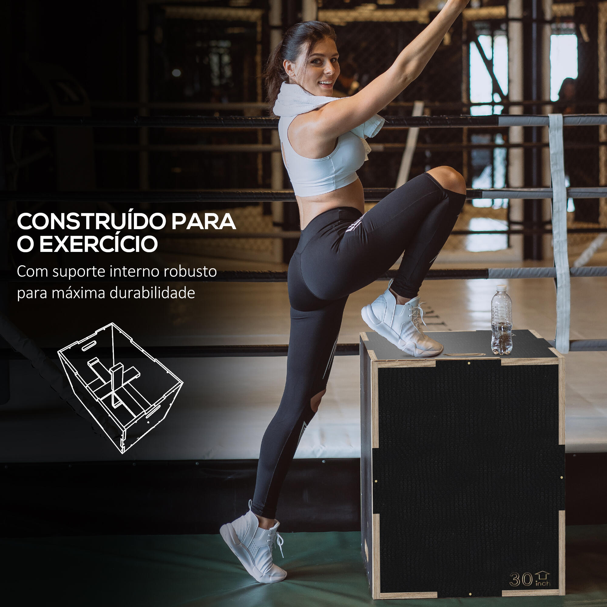 Cajón Pliométrico SPORTNOW 76x61x51 cm Negro 6/7