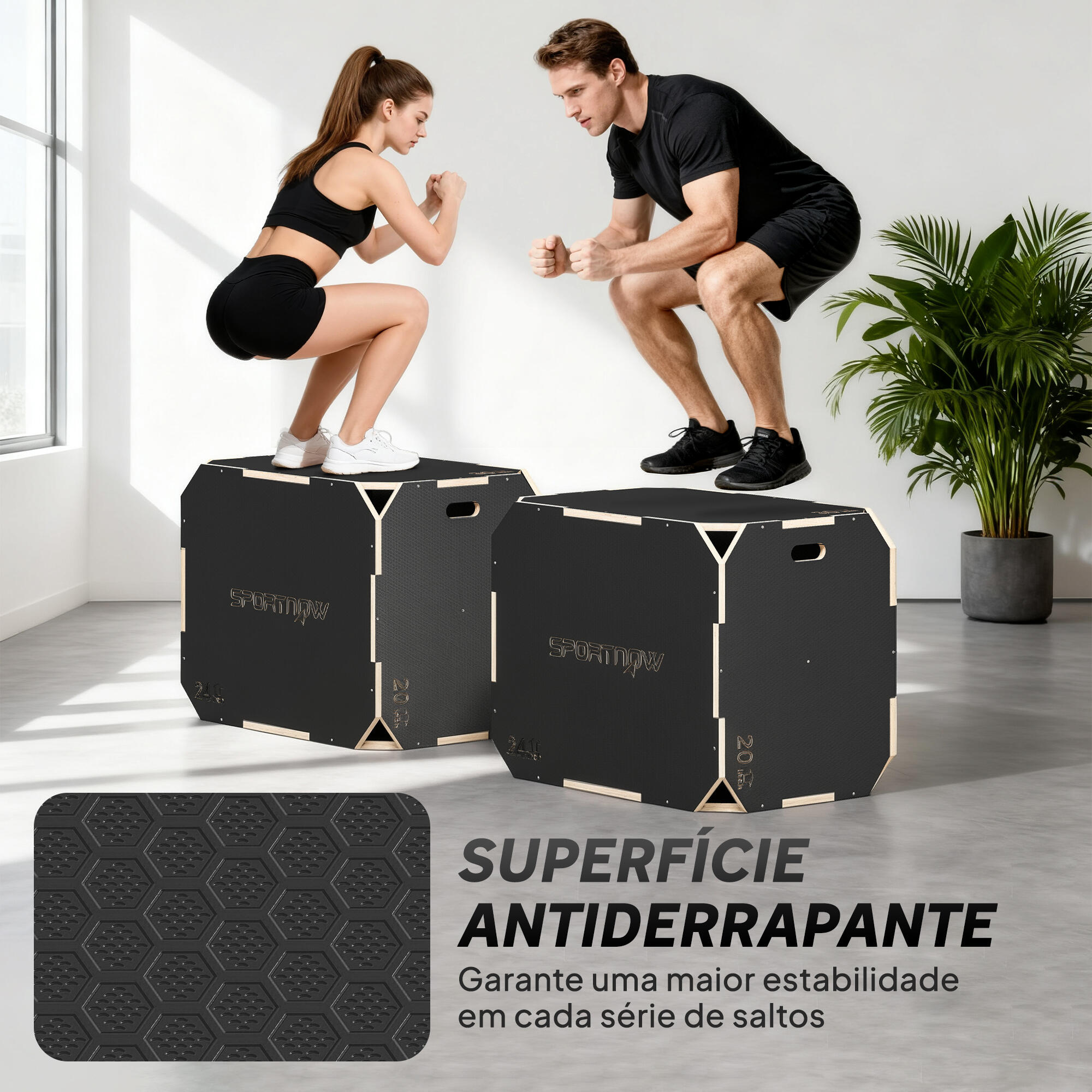 Cajón Pliométrico SPORTNOW 76x61x51 cm Negro 6/7