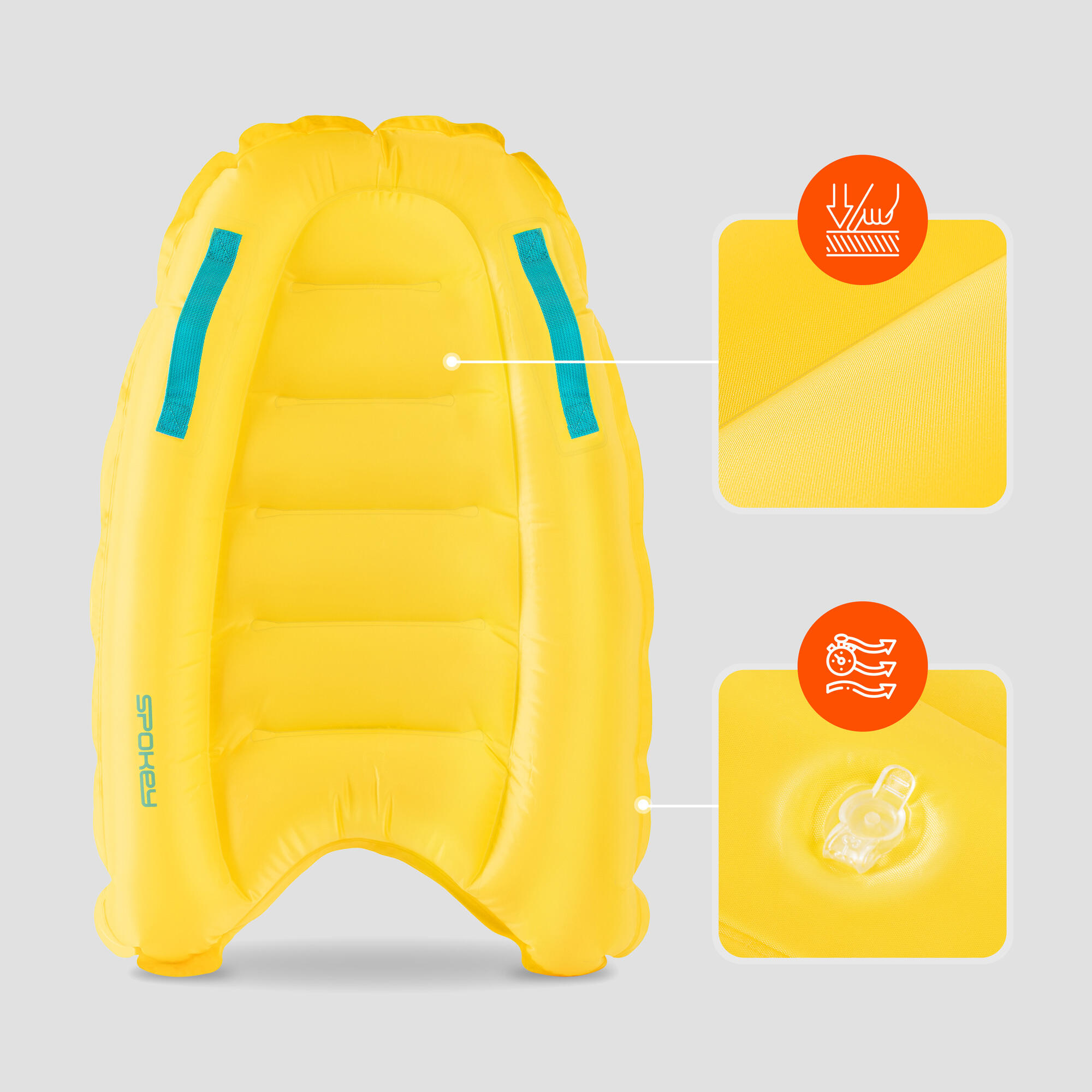 Deska do pływania dla dzieci z uchwytami dmuchana surfing Spokey Bodyboard 4/7