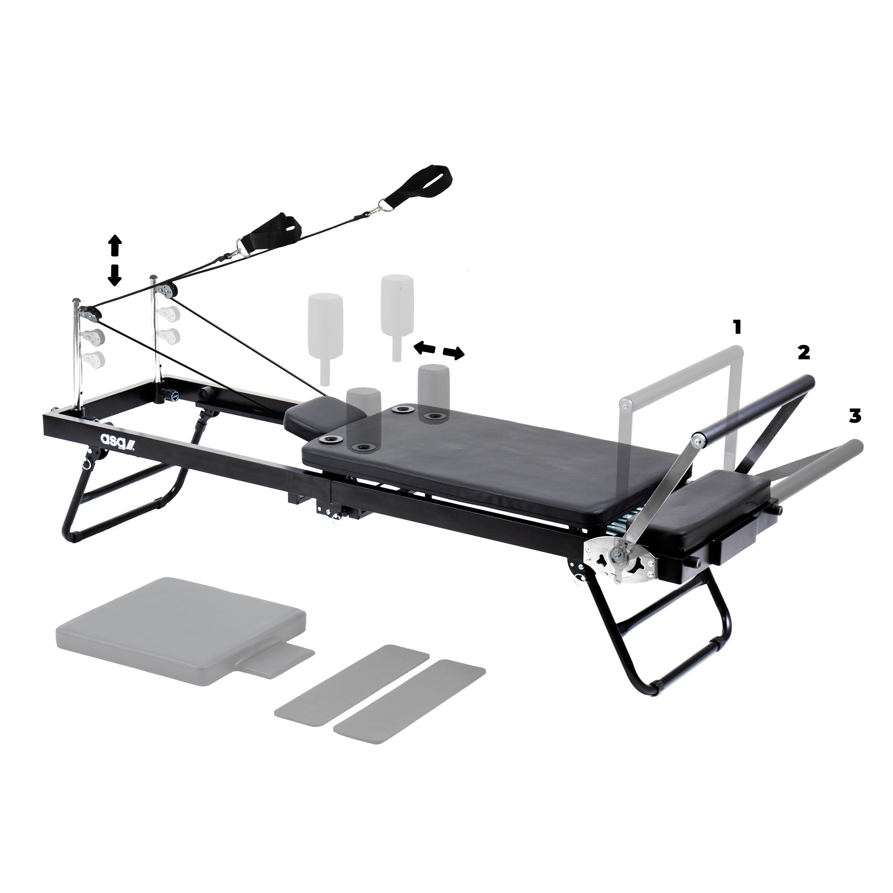 Pilates Reformer klappbar mit Metallfedern für Ganzkörpertraining 4/9