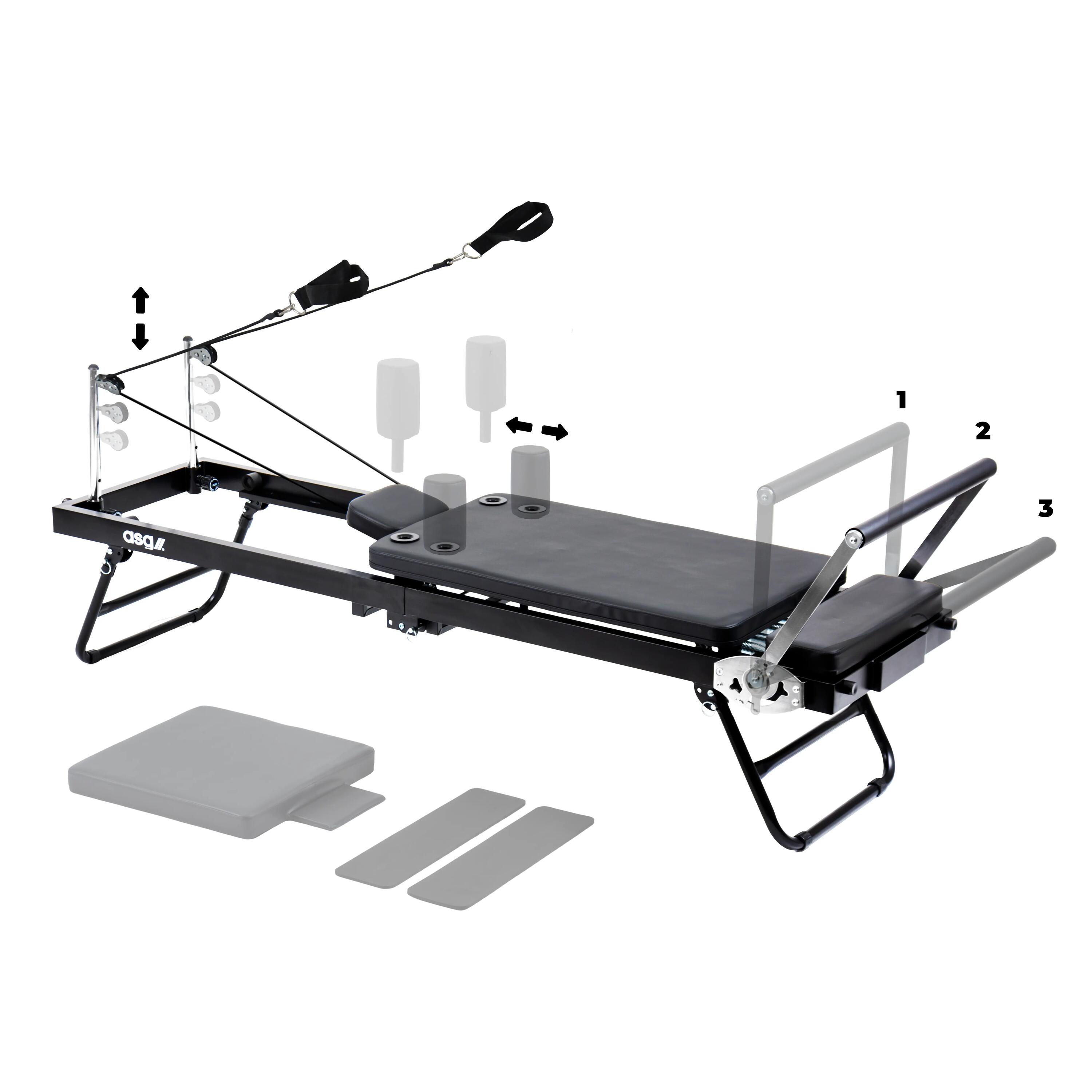 Pilates Reformer opvouwbar met metalen veren voor full-body training 4/9