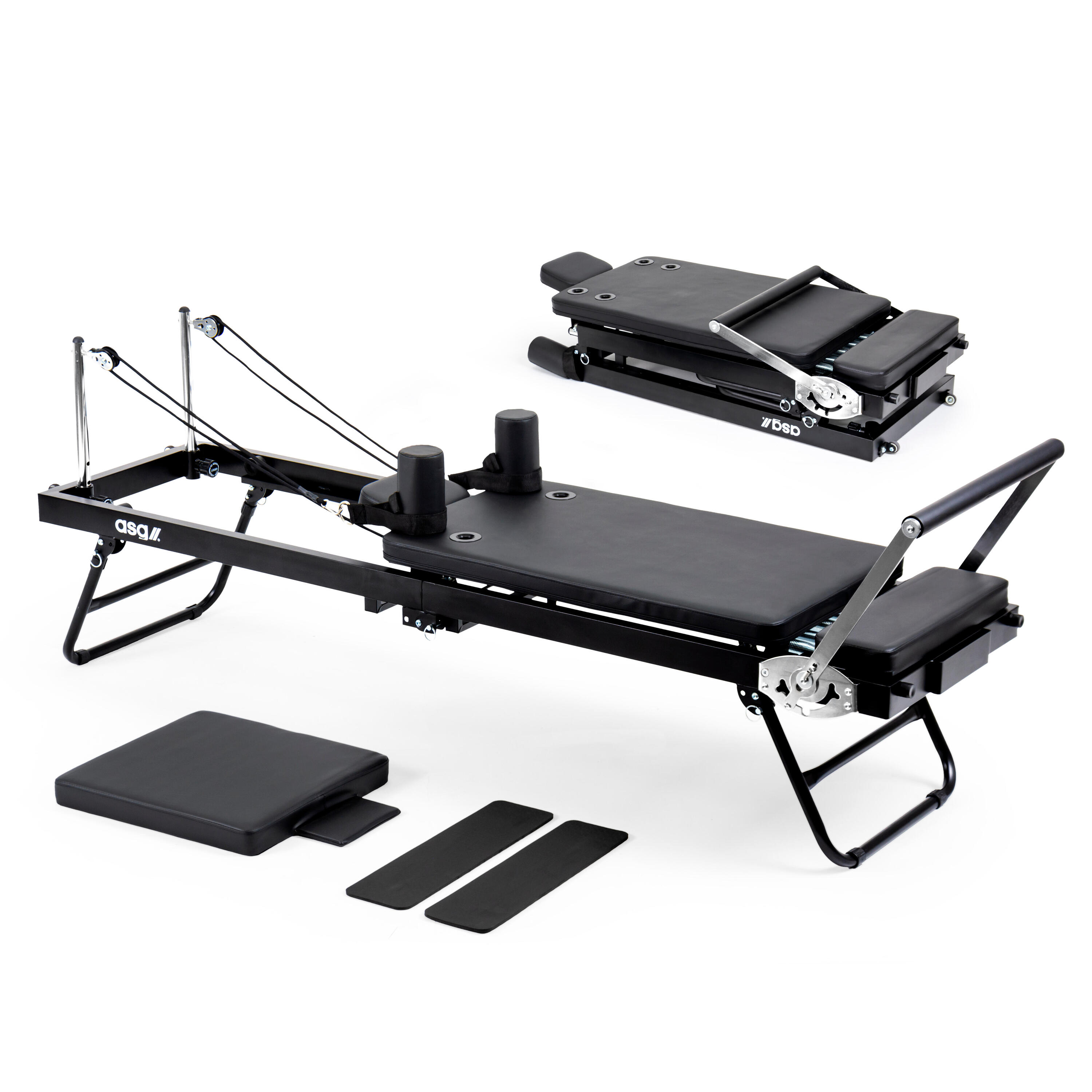 Pilates Reformer klappbar mit Metallfedern für Ganzkörpertraining 2/9
