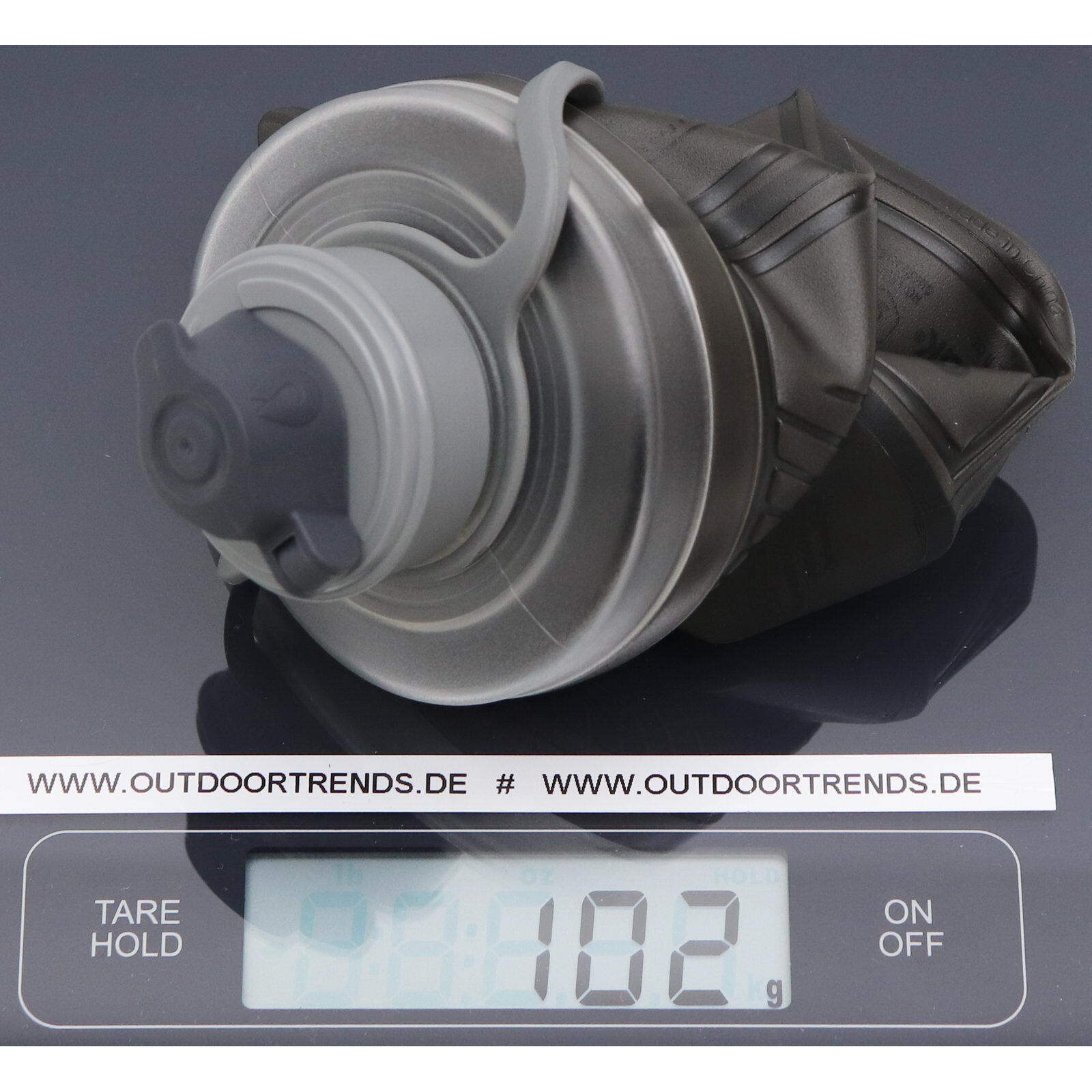 Flasche Hydrapak Flux 1L grau, ultraleicht komprimierbar, Deckel 42 mm 5/5
