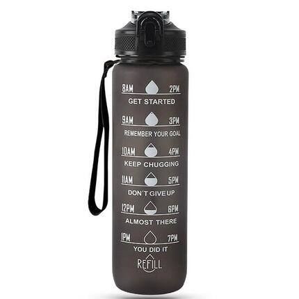Trinkflasche 1 Liter Sport-Wasserflasche mit Strohhalm BPA Frei