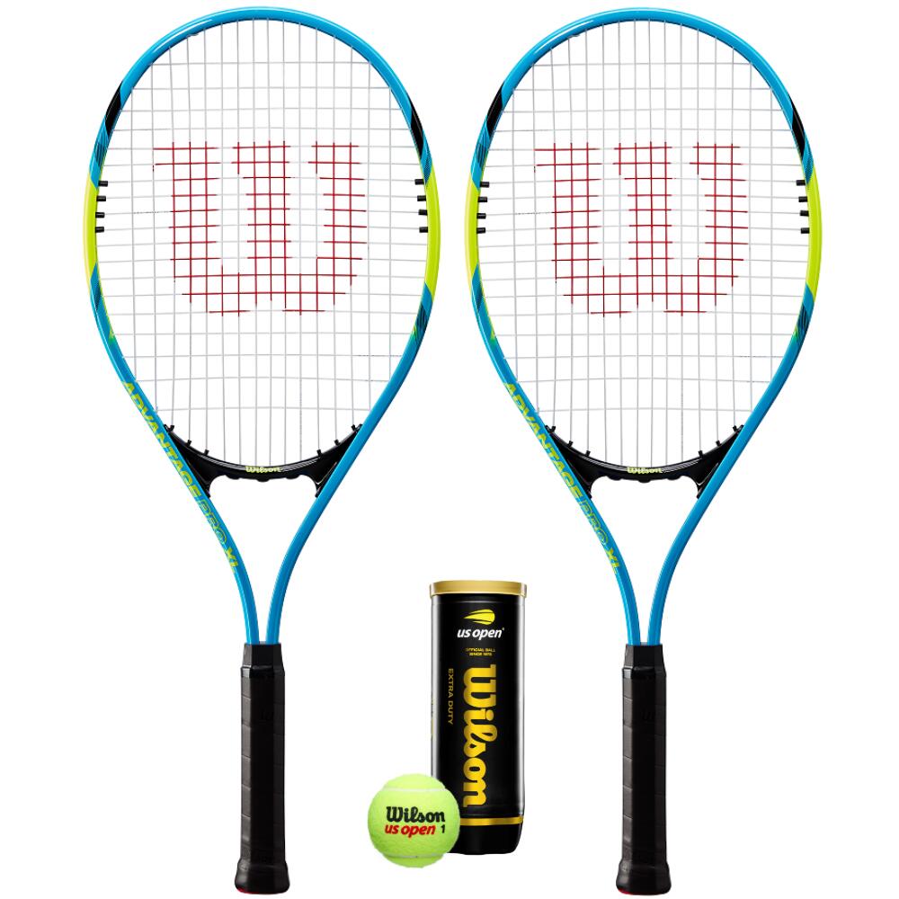 Wilson Advantage Pro XL Tennis Racket Twin Set & Tennis Balls