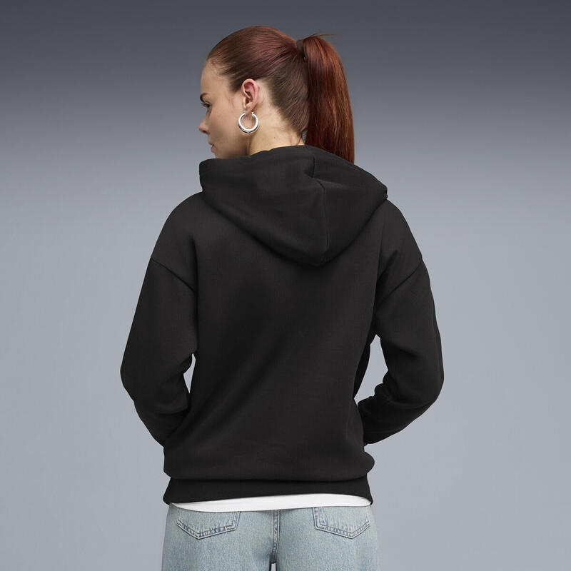 Pulover alergare femei cu glugă Essentials Fleece Relaxed, roz PUMA