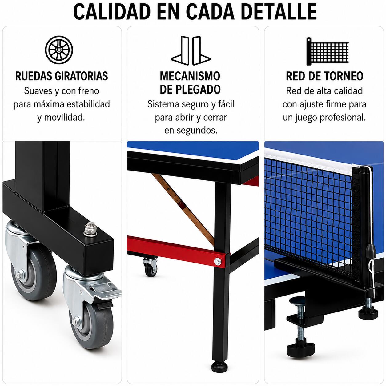 Mesa de Pingue-Pongue Dobrável Compacta com Rede Incluída 4/5
