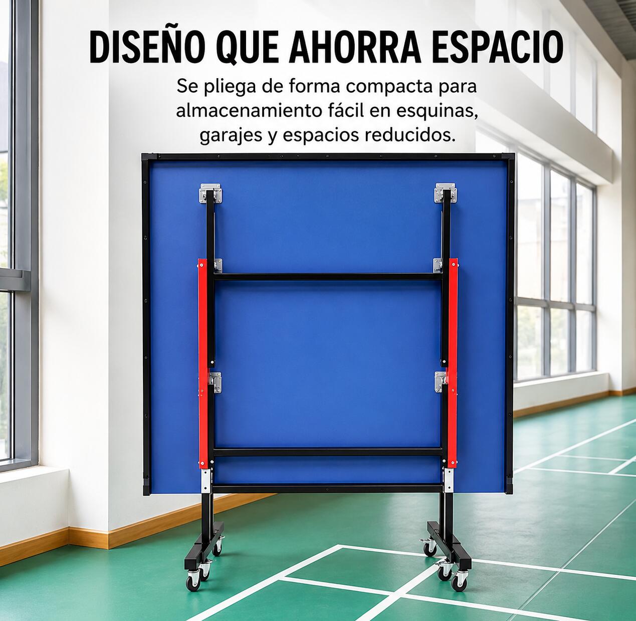 Mesa de Pingue-Pongue Dobrável Compacta com Rede Incluída 3/5