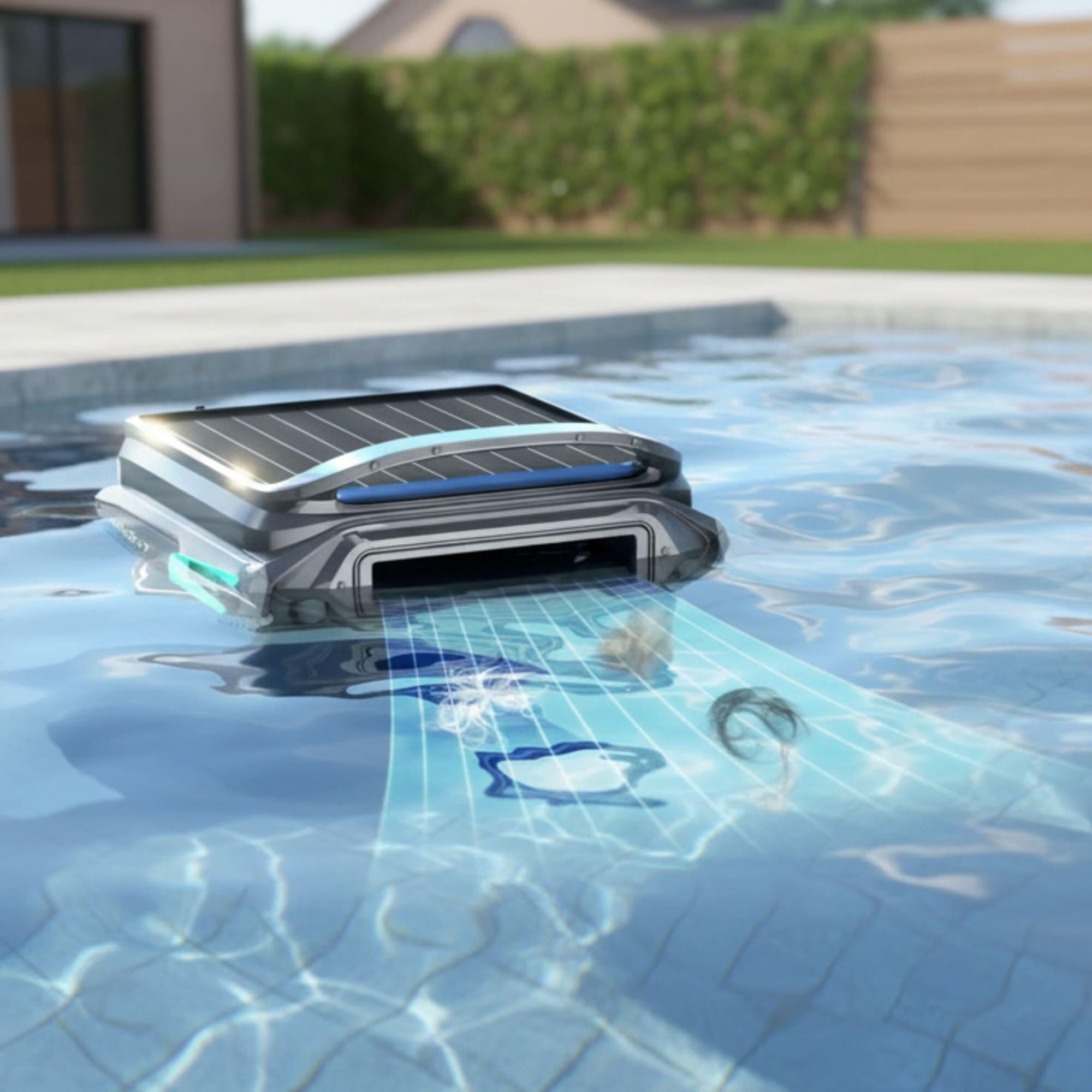 Robot limpiafondos piscina skimmer E-TRON F1 Wybot solar 24h 7L EdgeMaster 5/10
