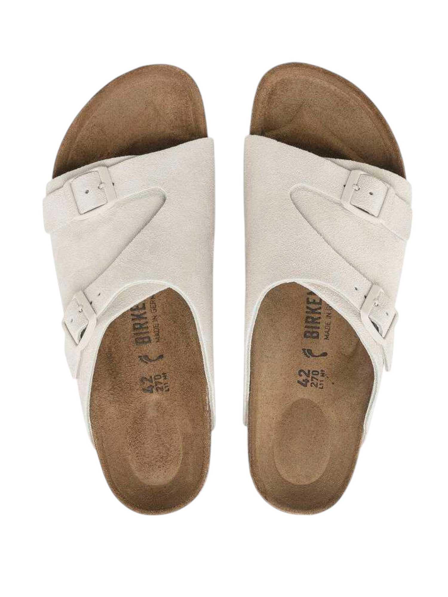 Ciabatte BIRKENSTOCK ZURICH ANTIQUE WHITE SUEDE 2/4