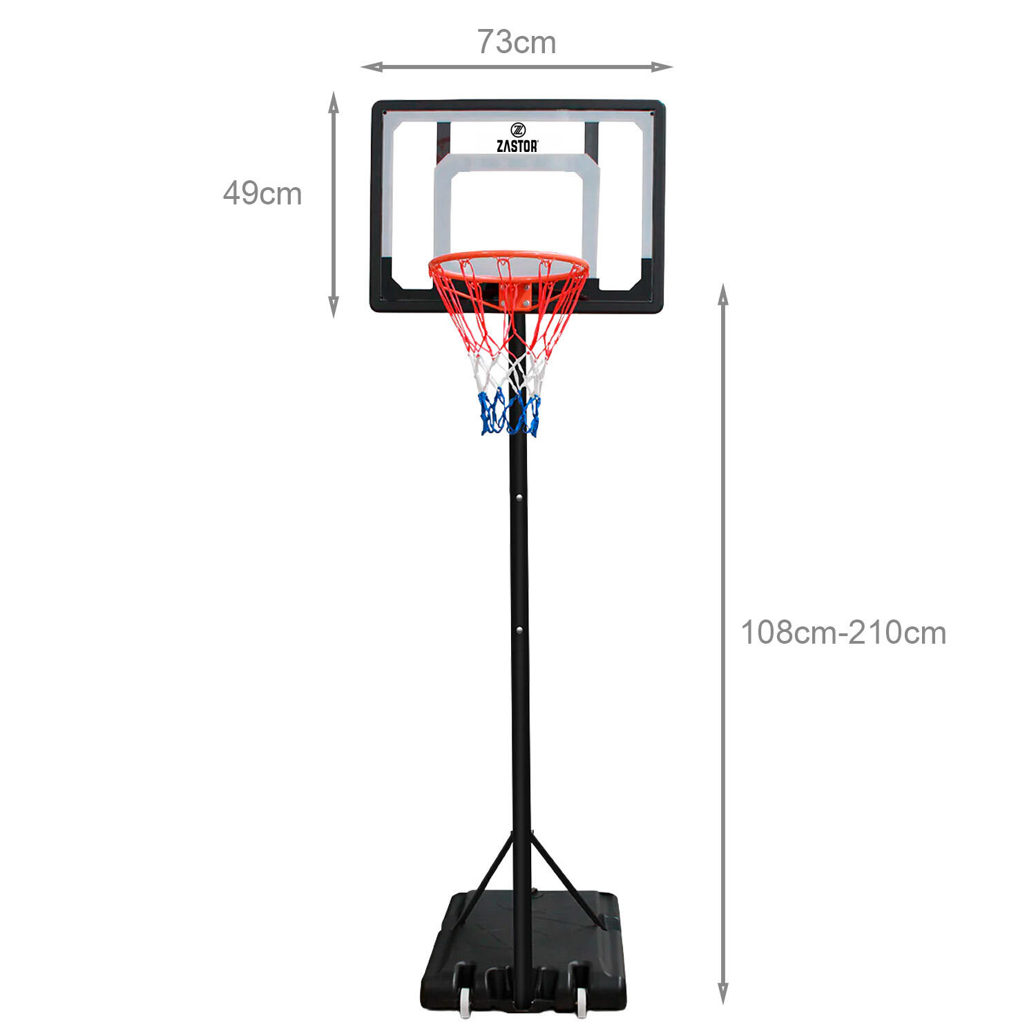 Canasta Baloncesto Trasladable Zastor Raptors 3/5