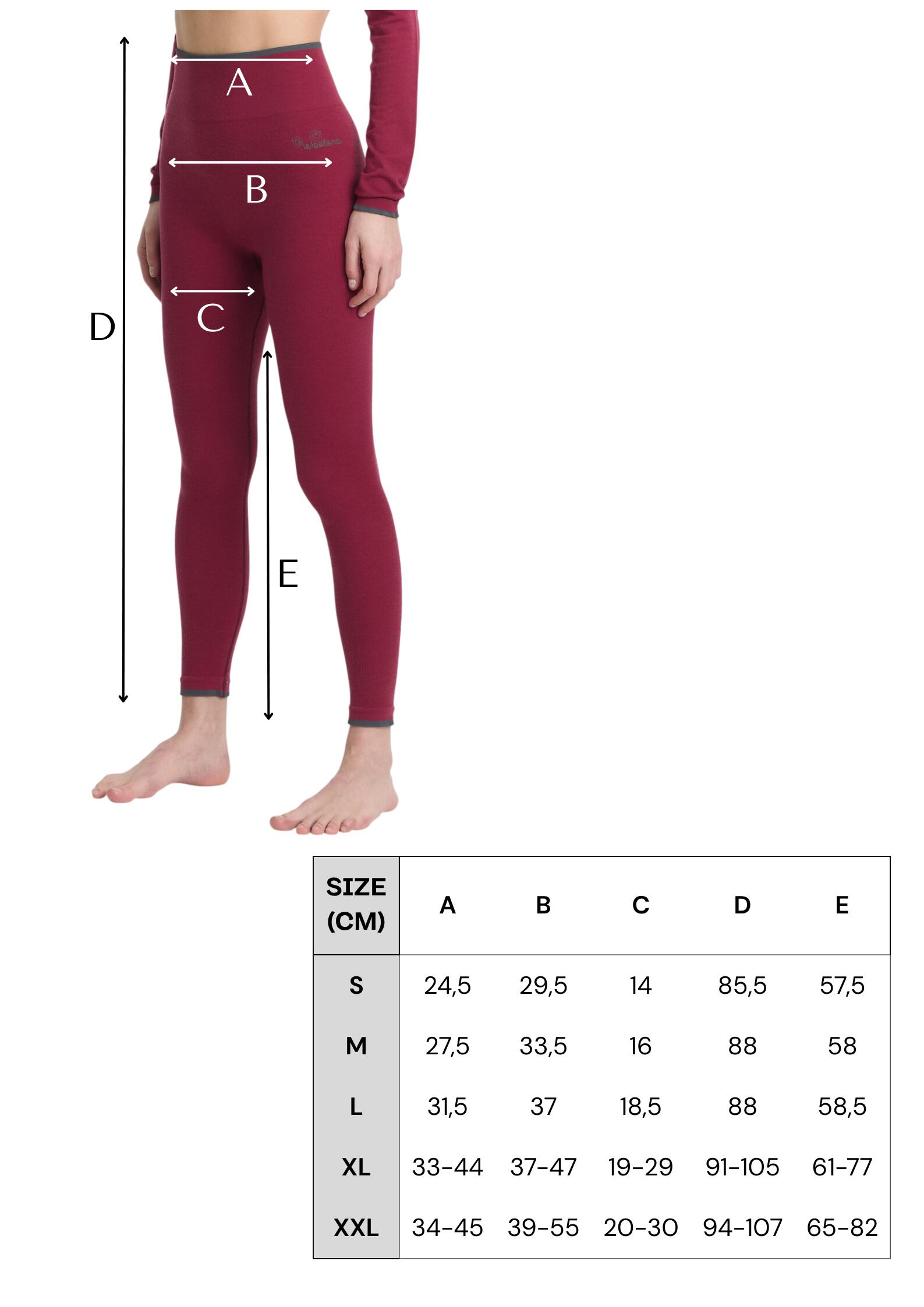 Bianca - Legginsy do Biegania z Wełny Merino z Wysokim Stanem M, Damson 2/3