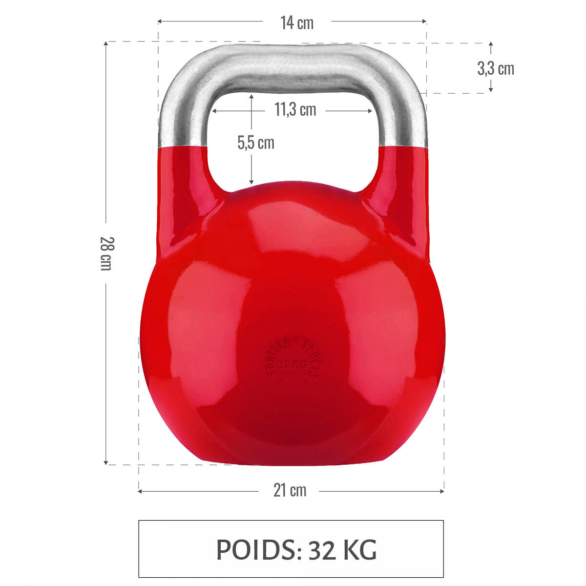 KETTLEBELL DE COMPÉTITION | MUSCULATION | POIDS AU CHOIX DE 8KG À 40KG 5/7