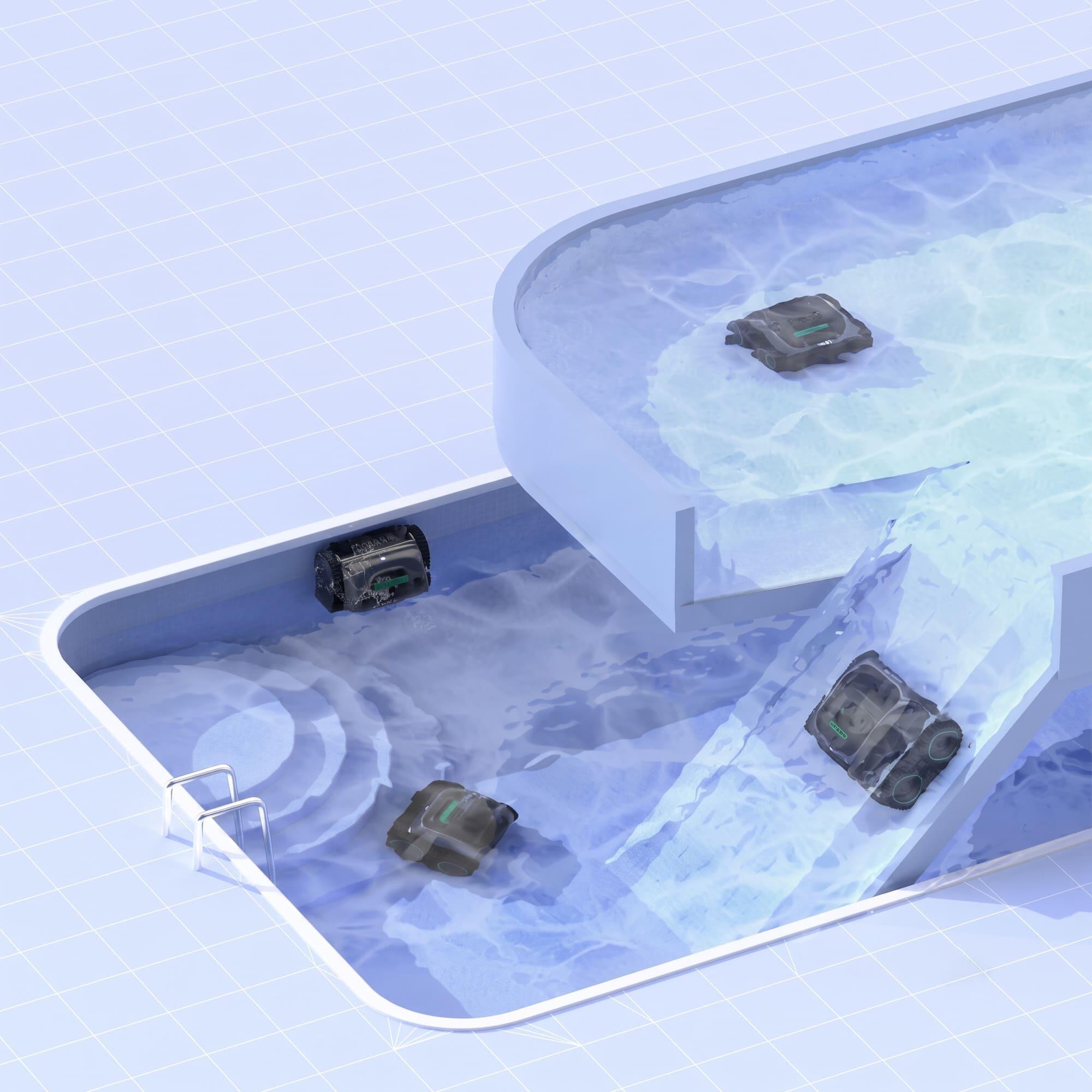 Robot limpiafondos piscina Spyder Expert NG WYBOT sin cables 120 min 8/10