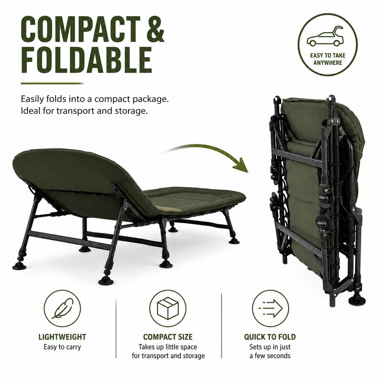 Łóżko karpiowe - składane bedchair 4/7