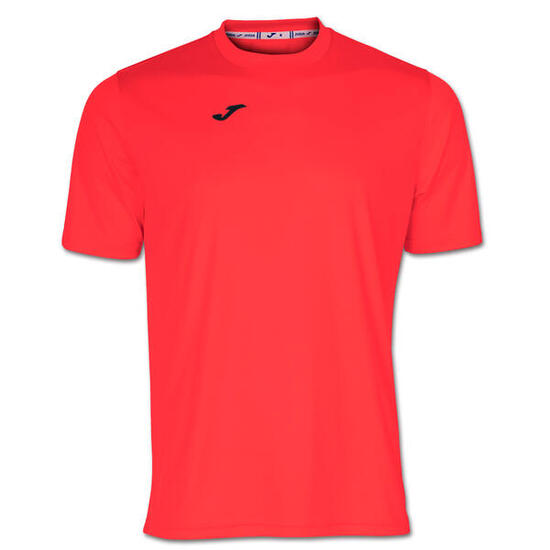 Camiseta Manga Corta Fútbol Niños Joma Combi Coral Flúor