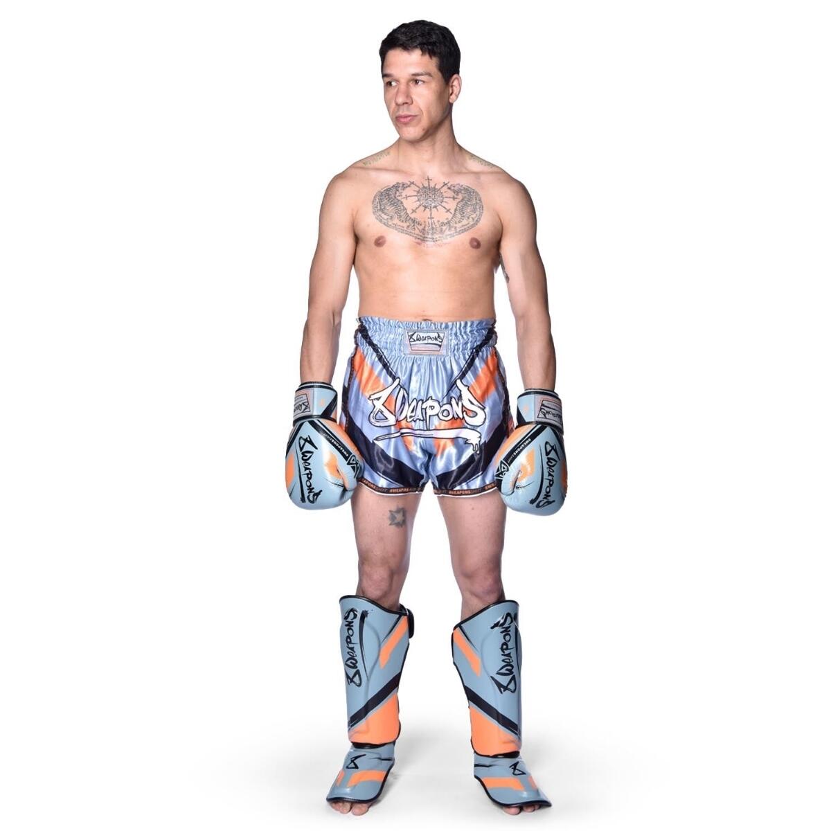 Short de Muay Thaï 8 WEAPONS Shift gris-glacé-orange XXL 8/10