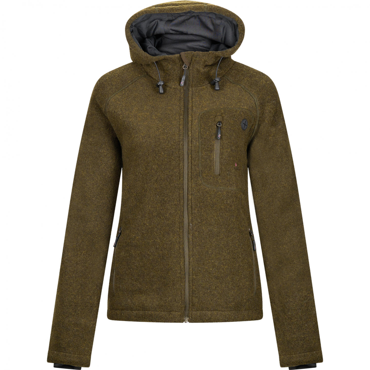 il Lago Sie Membran Lodenfleece-Jacke Geo Pro Damen (Oliv) Größe XL 1/4