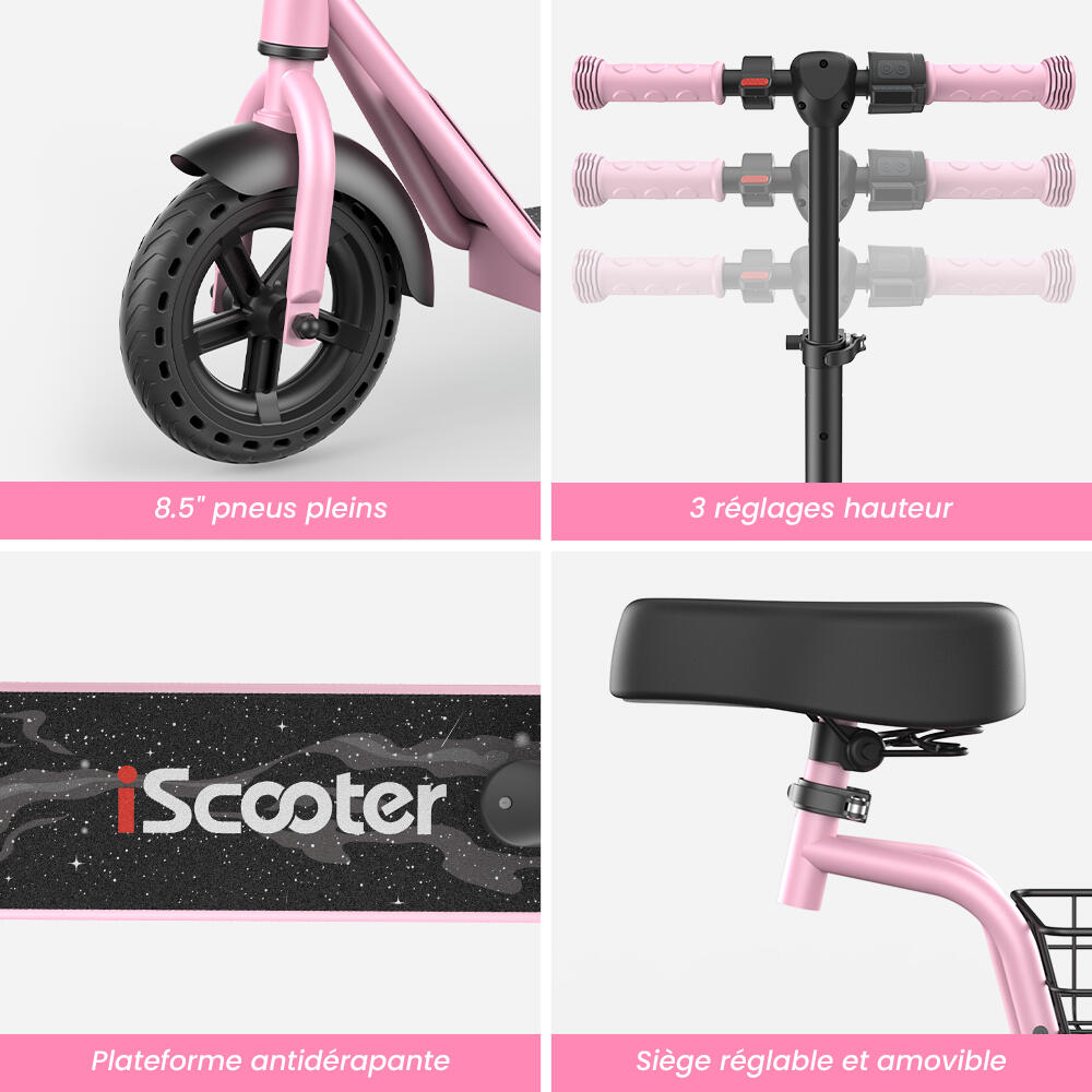 2-in-1 elektrische kinderscooter met afneembaar zadel en mandje 6/7