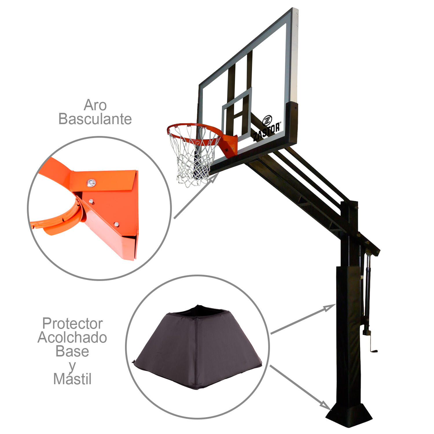 Canasta Baloncesto Fija Zastor Mamba 4/9