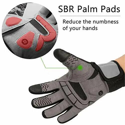 Gants de vélo complets d'hiver chauds avec écran tactile 4/6
