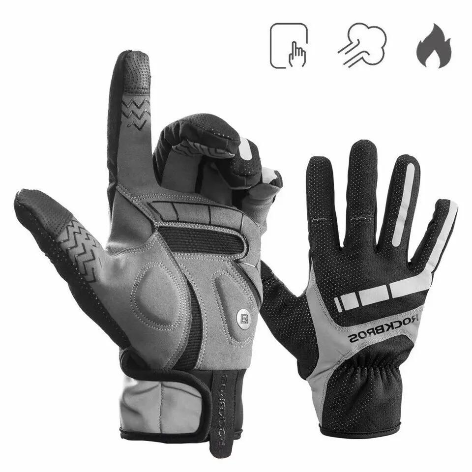Gants de vélo complets d'hiver chauds avec écran tactile 2/6