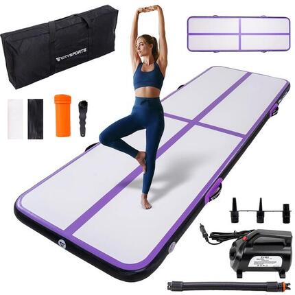 Tapis de gymnastique gonflable avec pompe électrique, Tapis d'air