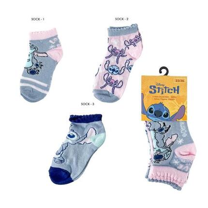 Lot de chaussettes Stitch en coton doux pour enfants, multicolores
