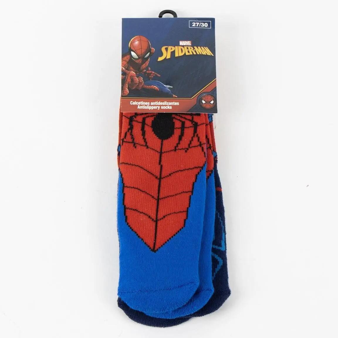 Chaussettes antidérapantes en coton Spiderman pour enfants, bleues et rouges 6/6