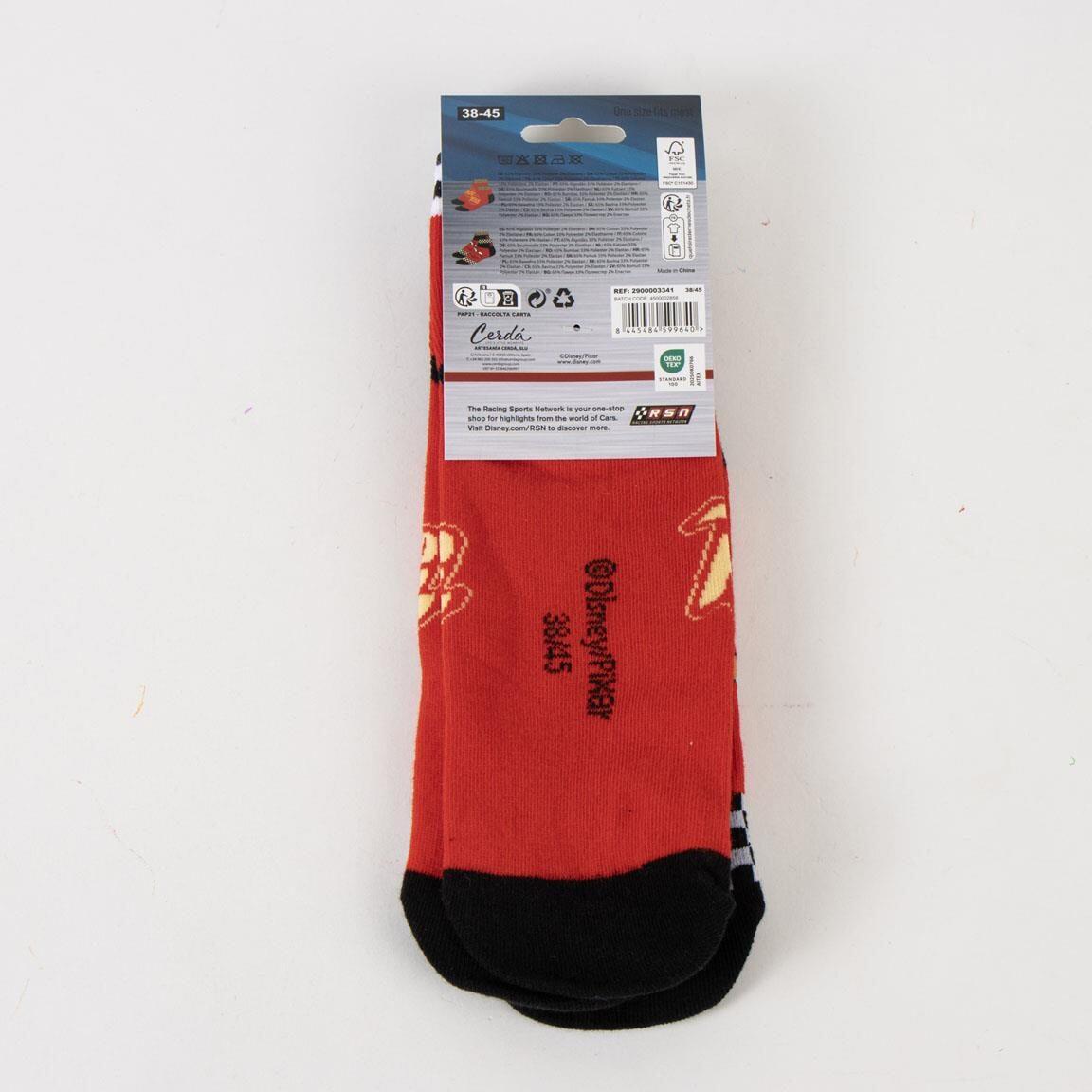 Pack de Calcetines Tobilleros Infantil Cars Suaves y Transpirables Rojo y Negro 7/7