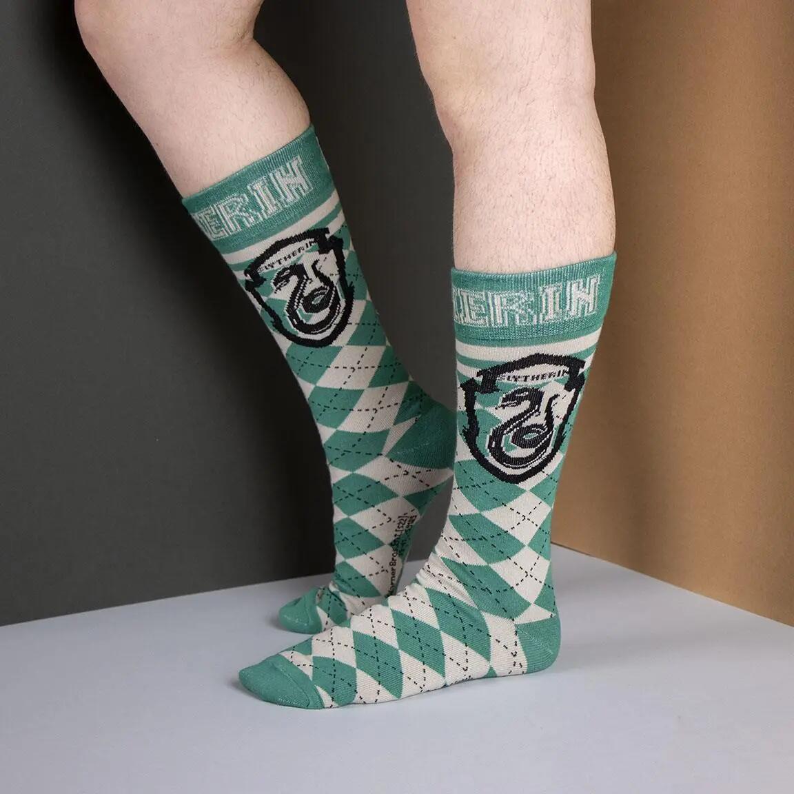 Calzini da adulto in cotone con il simbolo di Serpeverde di Harry Potter, verdi 2/2
