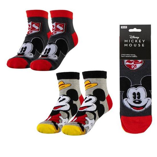 Lot de chaussettes Mickey Mouse douces et respirantes pour enfants, grises