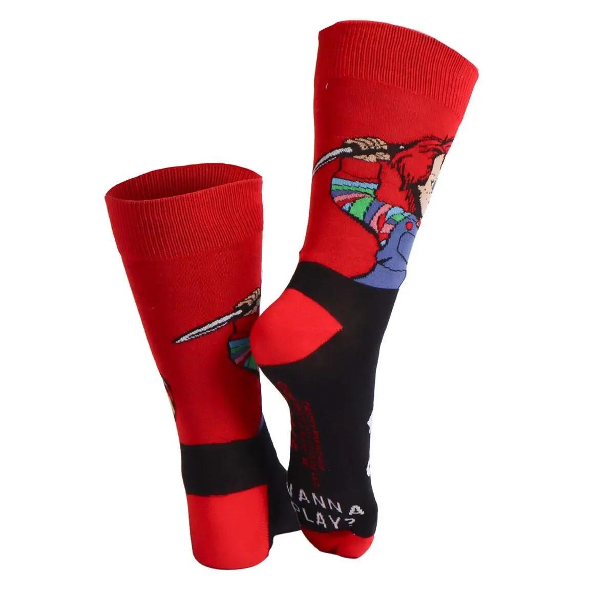 Calcetines Adultos Chucky de Algodón Suaves y Transpirables Rojo 4/4