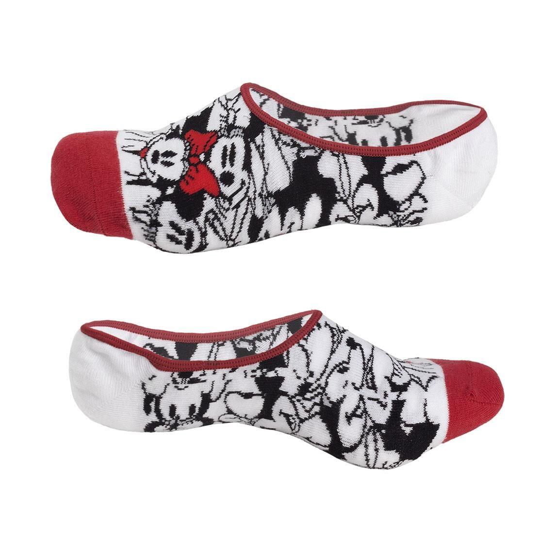 Pacote de meias Minnie Mouse para adultos, algodão macio e respirável, brancas. 3/6