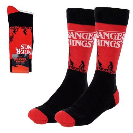 Chaussettes Stranger Things pour adultes, en coton doux et respirant, noires