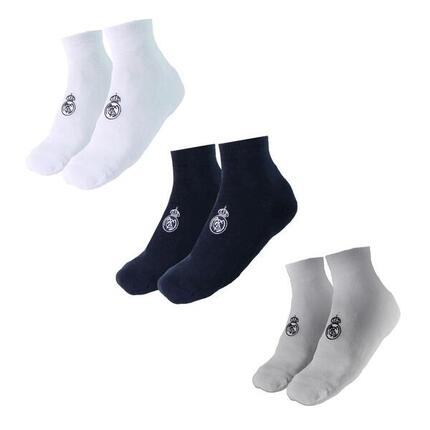 Lot de chaussettes respirantes en coton pour enfants Real Madrid, grises