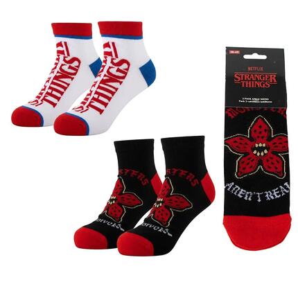 Lot de chaussettes Stranger Things noires et blanches douces pour adultes