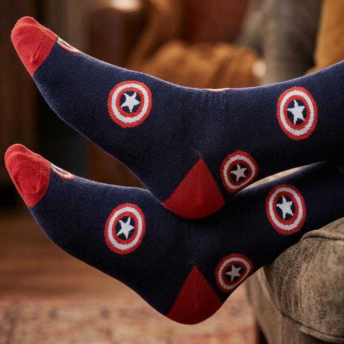Avengers-Socken für Erwachsene, weiche und atmungsaktive Baumwolle, Marineblau 6/7