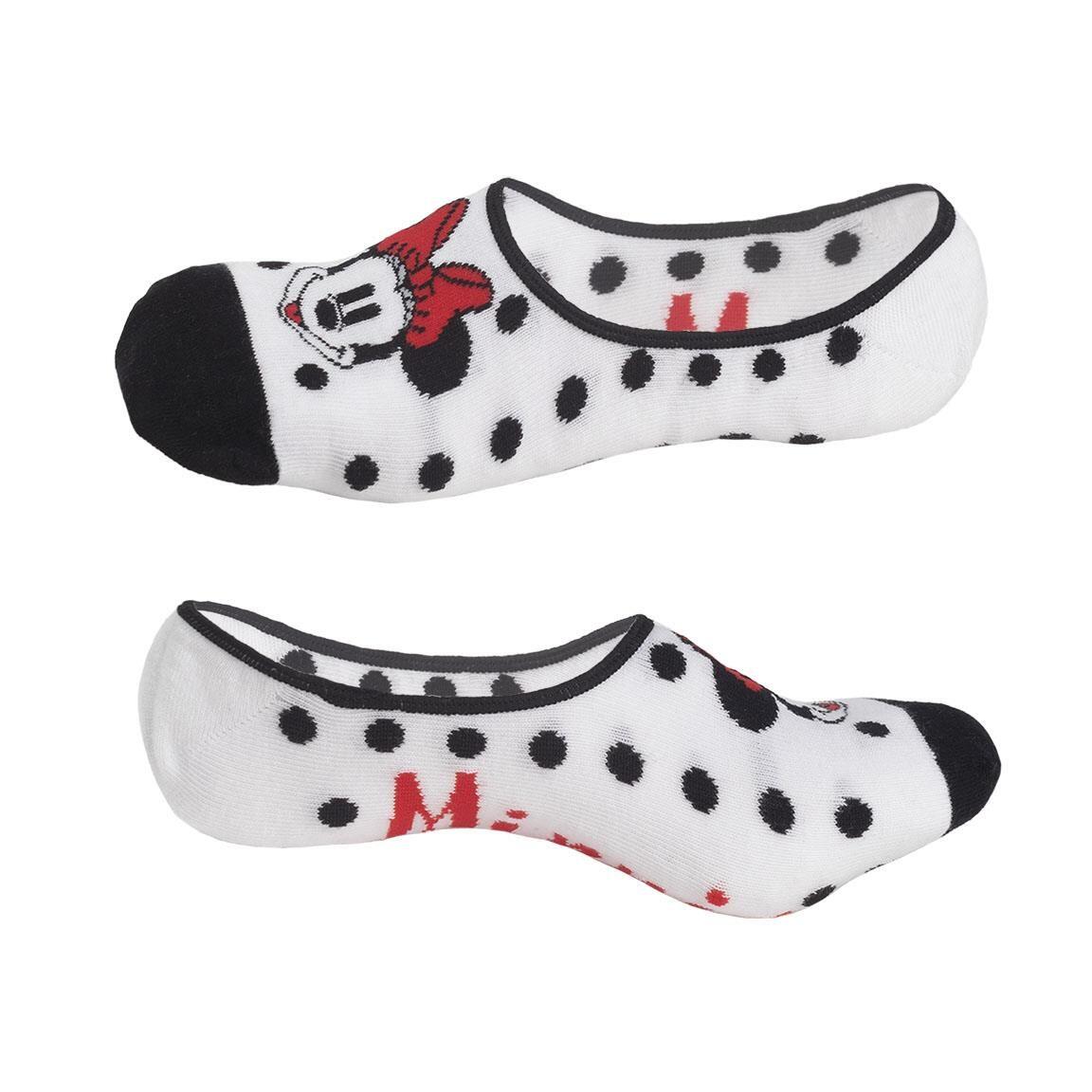 Pacote de meias Minnie Mouse para adultos, algodão macio e respirável, brancas. 2/6