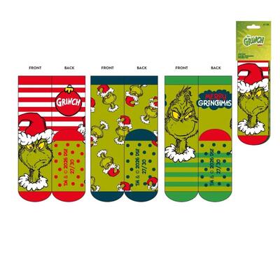 Confezione di calzini antiscivolo morbidi verdi con il Grinch per bambini