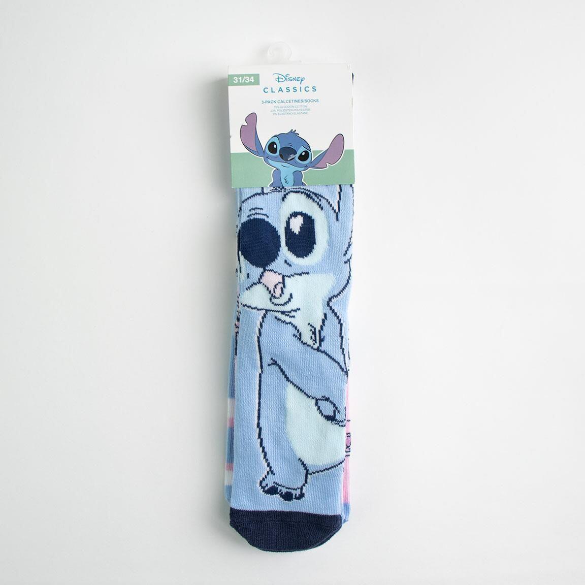 Lot de chaussettes Stitch en coton doux pour enfants - Bleu et rose 5/6