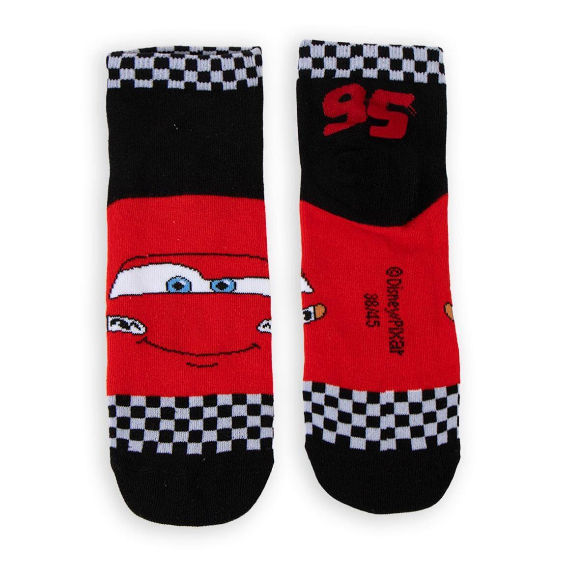 Pack de Calcetines Tobilleros Infantil Cars Suaves y Transpirables Rojo y Negro 2/7