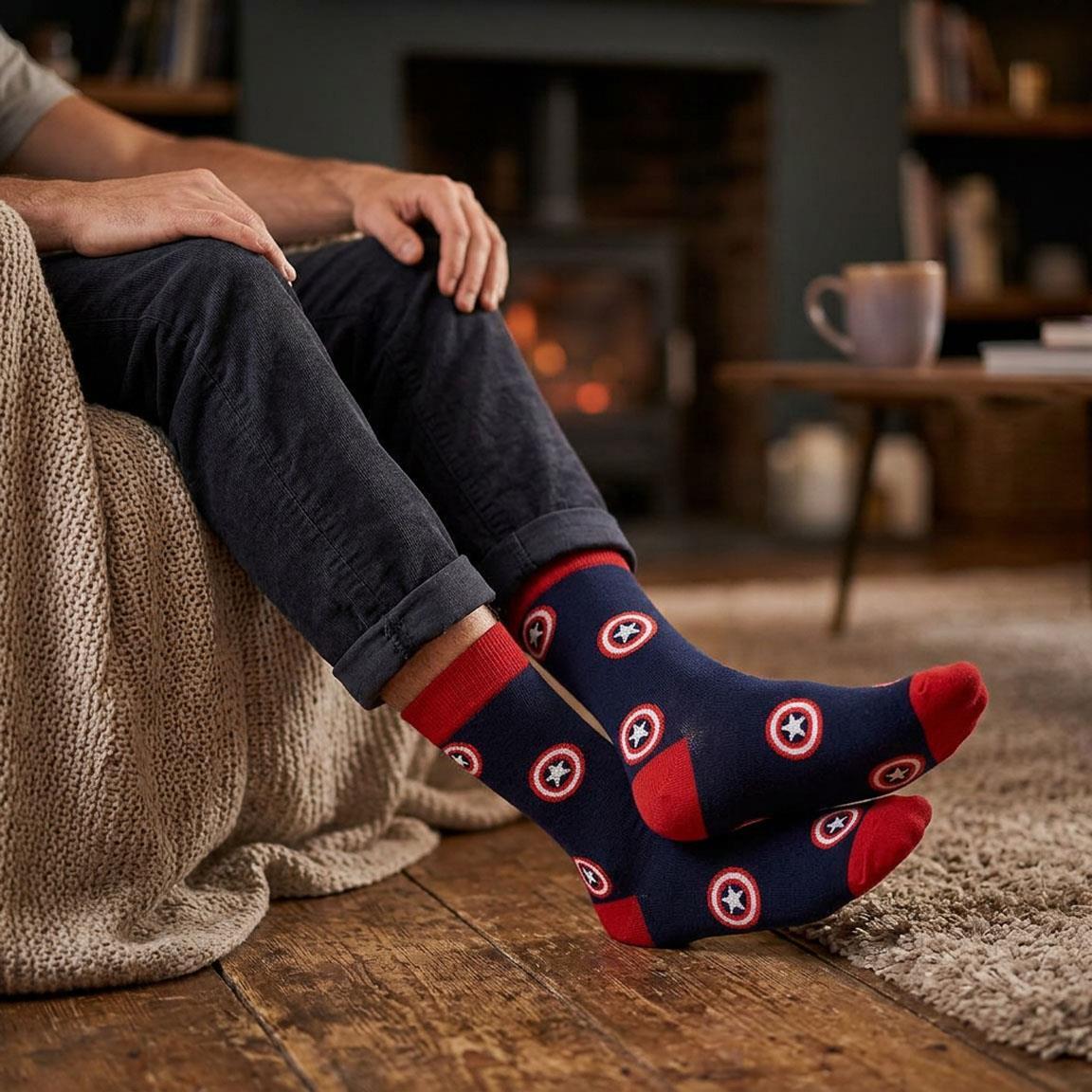 Avengers-Socken für Erwachsene, weiche und atmungsaktive Baumwolle, Marineblau 5/7