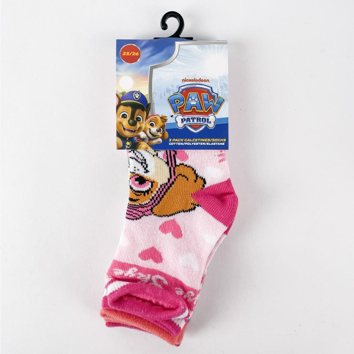 Pack de Calcetines Infantil PAW Patrol de Algodón Suaves Rosa y Azul 5/5