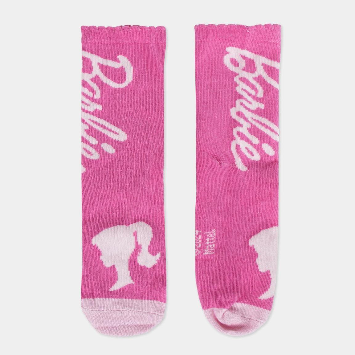 Lot de chaussettes Barbie en coton doux pour enfants, blanches et roses 5/6