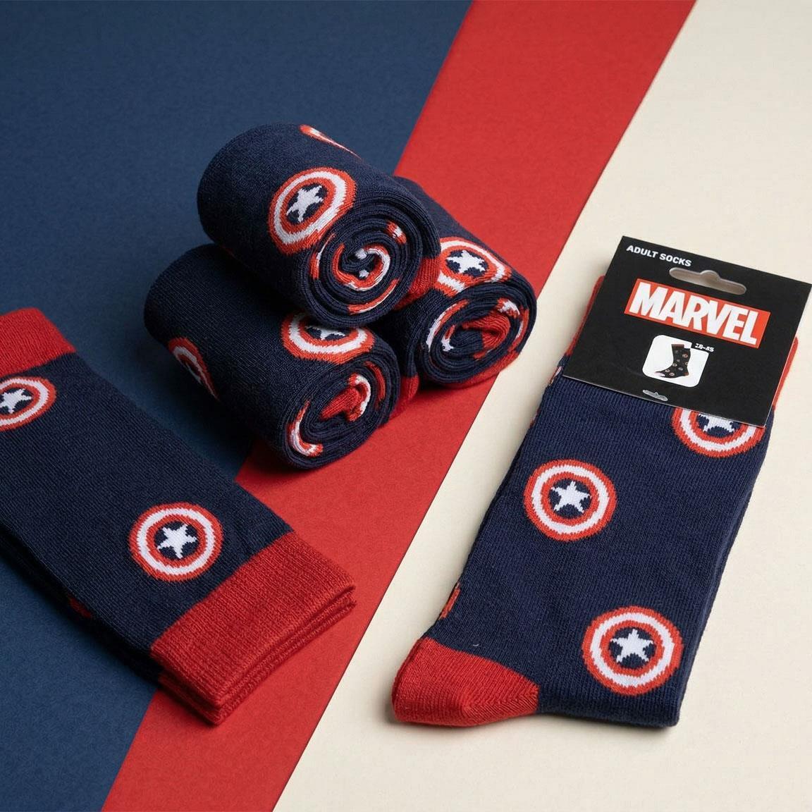 Avengers-Socken für Erwachsene, weiche und atmungsaktive Baumwolle, Marineblau 3/7