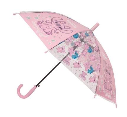 Paraguas Cúpula Automático Infantil Stitch POE con Varillas Metal Rosa